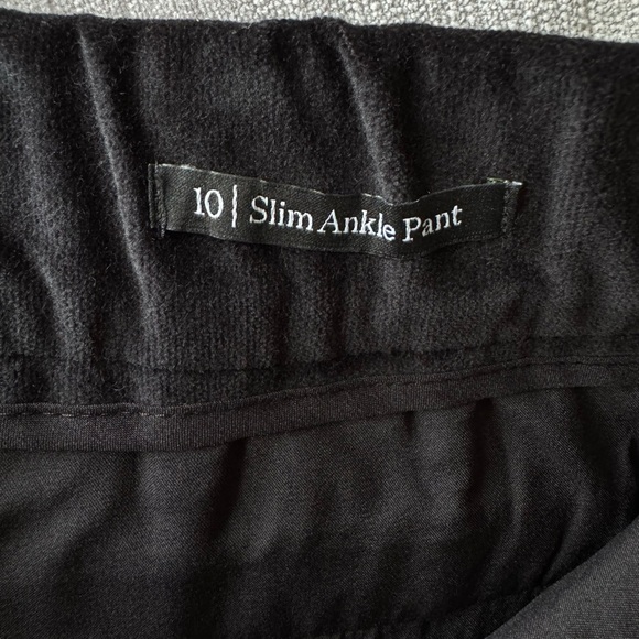 NWT Talbots Black Velveteen Slim Ankle Pants Classic Fit Holiday Work Size 10 - Picture 5 of 8